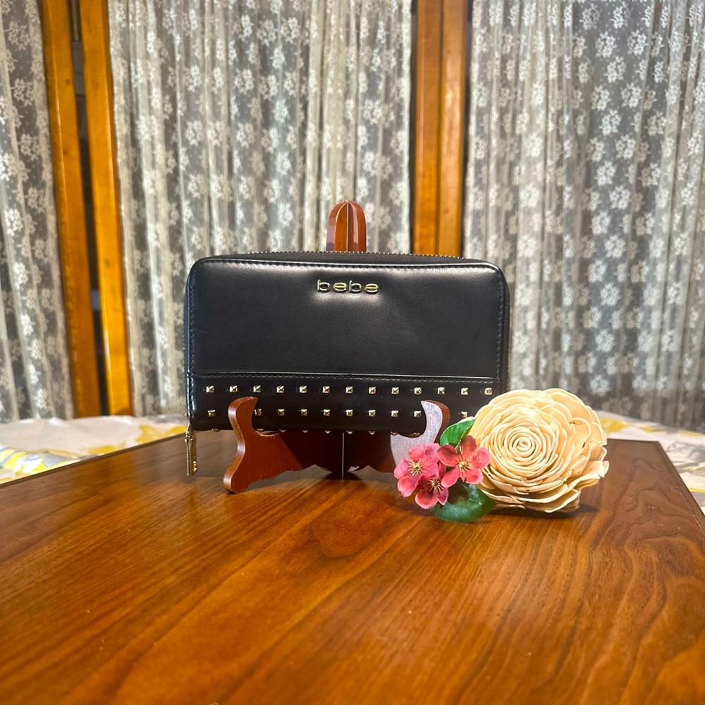 Bebe Studded Faux Leather Wallet